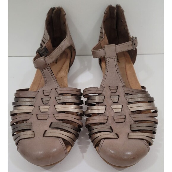 Rockport Cobb Hill Women's Leather Comfort Zip T-Strap Sandal Sz.11 - Picture 4 of 8